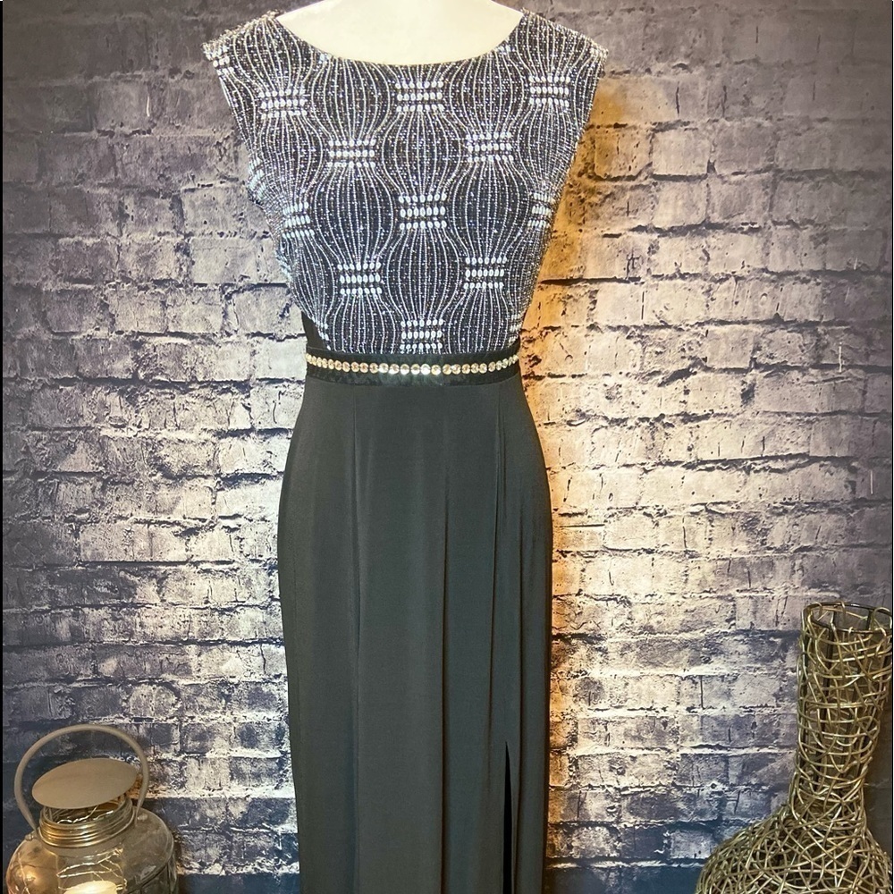 𝅺enfocus Studio Rhinestone  Formal Long Evening Dress 4